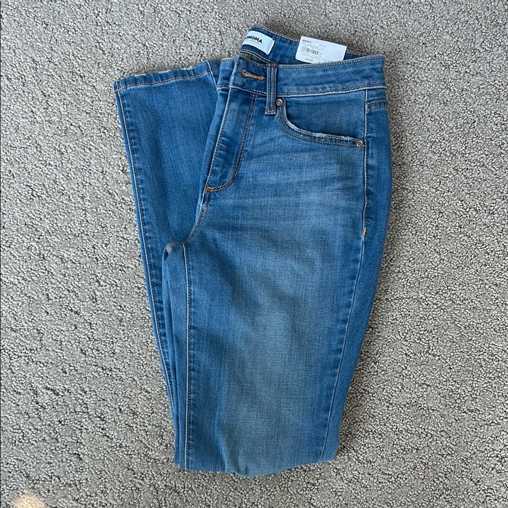 Sonoma Curvy Skinny High-Rise Denim Jeans Distressed Classic Medium Blue SZ 4R